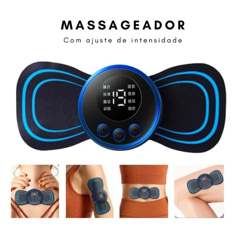 Mini Massageador EMS para Dores Musculares e Cervicais