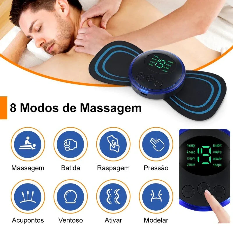 Mini Massageador EMS para Dores Musculares e Cervicais