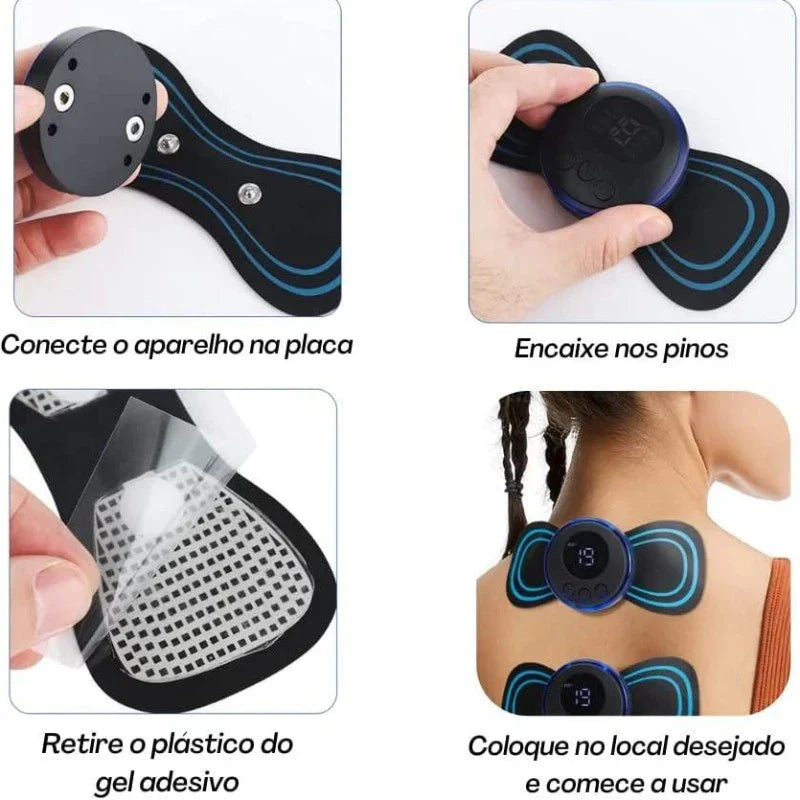 Mini Massageador EMS para Dores Musculares e Cervicais