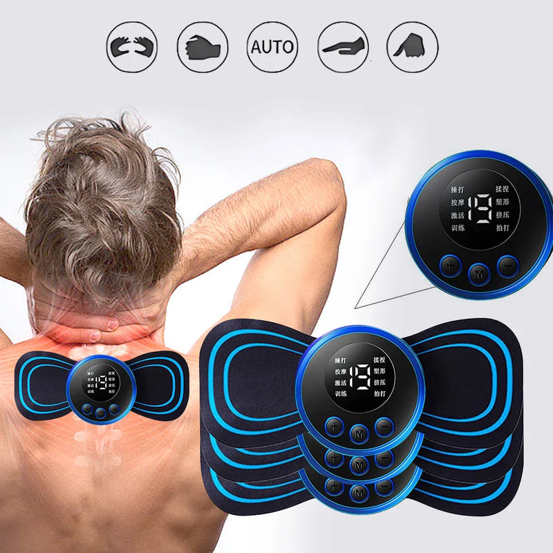 Mini Massageador EMS para Dores Musculares e Cervicais