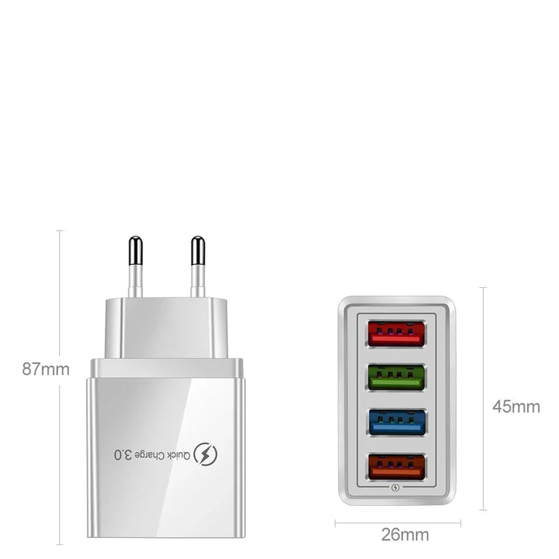 Carregador USB de Parede TurboMax Universal 3 em 1